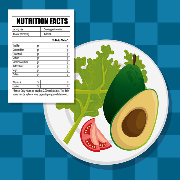 здорове харчування з харчовими фактами
 - Вектор, зображення