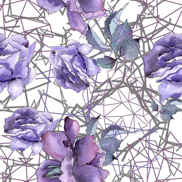 Colorful rose. Floral botanical flower. Seamless background pattern. - Фото, изображение