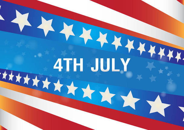 4th July independence day with flags  celebration vector background. - Vector, Imagen