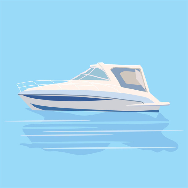 Motorový člun, odpočinek, cestování, vektor, ilustrace, izolované - Vektor, obrázek