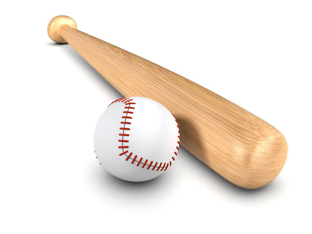 3D візуалізація бейсбольної кажана і м'яча
 - Фото, зображення