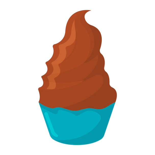 Ice Cream Cartoon Icon. Summer Sundae Logo and Label for Ice Cream Shop. Vector Illustration. - Vector, afbeelding