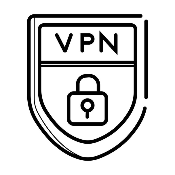 VPN Safety Shield icon - Vector, Image