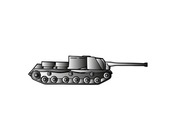 Vojenský tank izolované na bílém. Obrněné vozidlo určené pro front-line boj s těžkou palebnou silou, silný pancíř, skladby poskytují dobré bojiště manévrovatelnost. Vektor v plochý - Vektor, obrázek