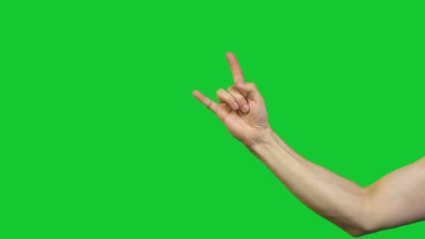 Мужской набор жестов на зеленом фоне
 - Кадры, видео