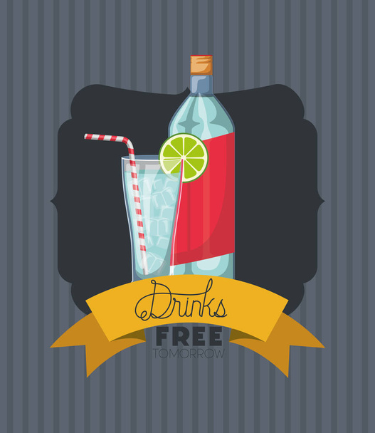 best drink bottle with cup frame - Vector, Image