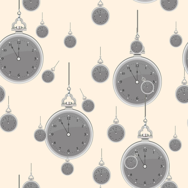 Vintage seamless pattern with watches. vector eps 10 - Vector, afbeelding