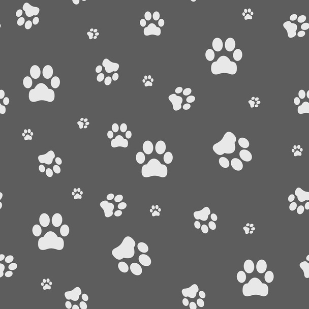 猫と犬 eps10 のフット プリントとシームレスな背景 - ベクター画像