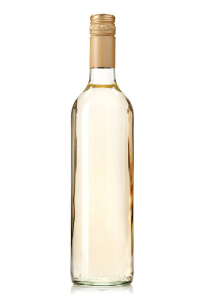 White wine bottle. Isolated on white background - Фото, зображення