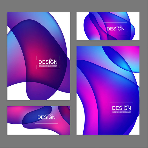 Set of fluid color covers.  - Vector, Image