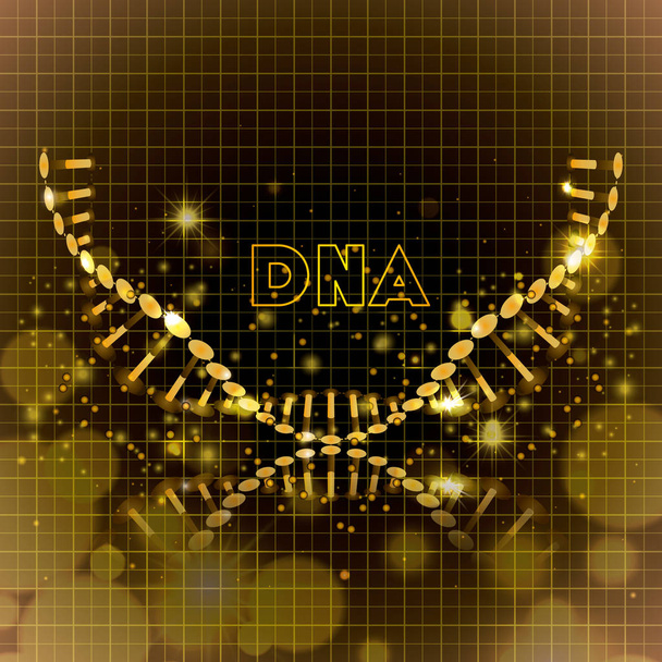 molécula de ADN medio círculo estructura dorada
 - Vector, imagen