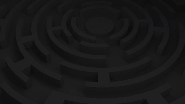 Illustration des Labyrinths auf schwarzem Hintergrund. - Foto, Bild