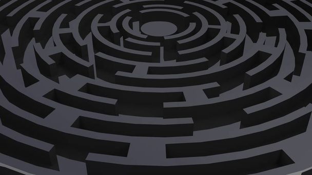 Ilustração do labirinto sobre um fundo preto
. - Foto, Imagem