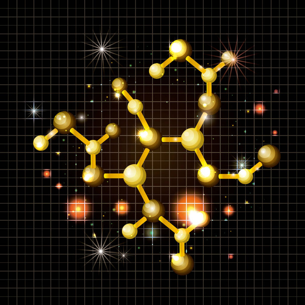 μόριο δομή χρυσή εικόνα - Διάνυσμα, εικόνα