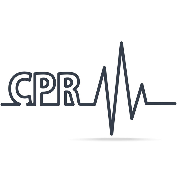 CPR, кардіопульмональна реанімація, проста лінія значок. Значок медичного знака
 - Вектор, зображення