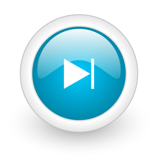 next blue circle glossy web icon on white background - Фото, изображение