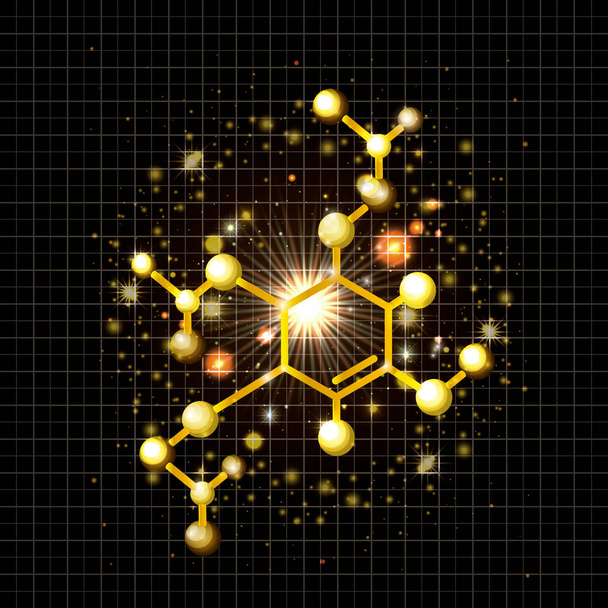 molekyylirakenne kultainen kuvake
 - Vektori, kuva