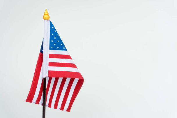 close up of United States of America flag on white background - Photo, Image