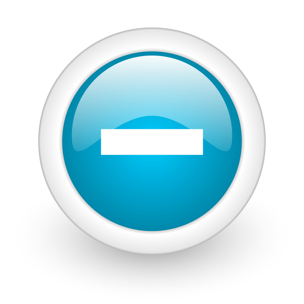 minus blue circle glossy web icon on white background - Foto, Imagem
