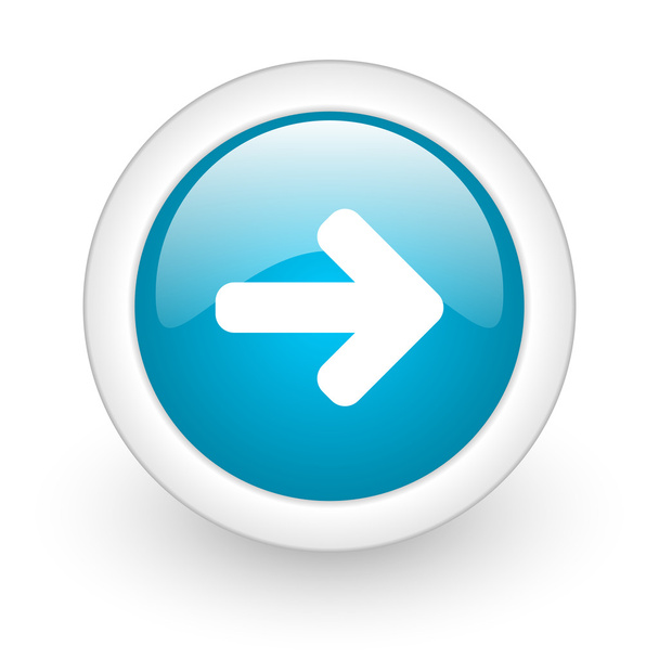 arrow right blue circle glossy web icon on white background - Foto, Imagem