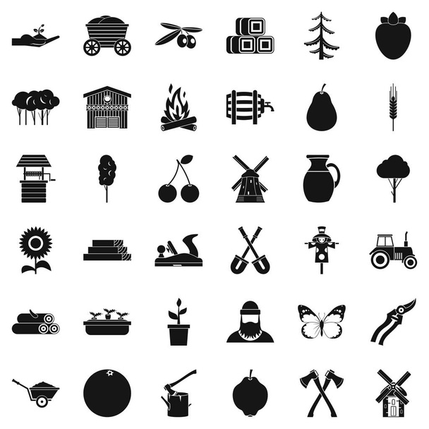 Farming icons set, simple style - Vector, Image
