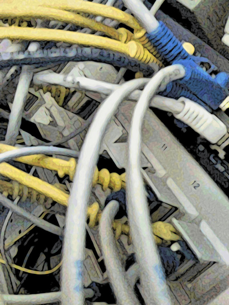 Ilustración bosquejada de cables de computadora desordenados
 - Foto, imagen