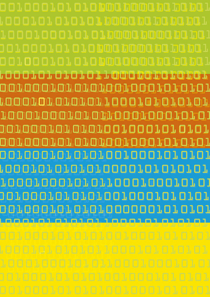 Binary codes colorful background. Colorful striped Abstract background with binary code. Vector available. - Vector, Image