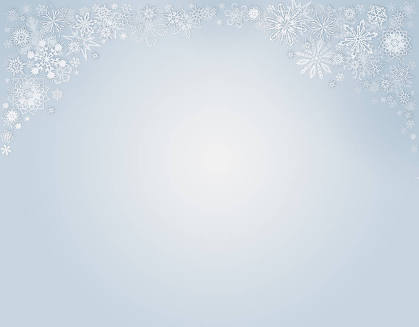 あなた自身の作品のための雪の結晶と青い冬の背景 - 写真・画像
