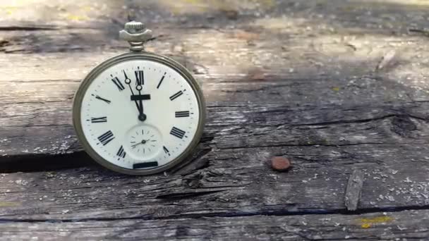 Білий годинник на дерев'яних стінах показує час. Опівночі. Тімелапсе
 - Кадри, відео