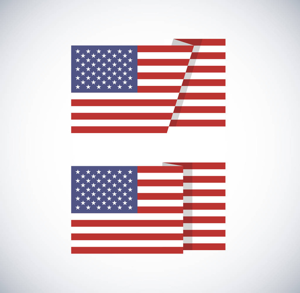 Cool drapeau des États-Unis - vecteur isolé sur fond blanc - Illustration de design des États-Unis dans des icônes minimalistes de style plat
  - Vecteur, image