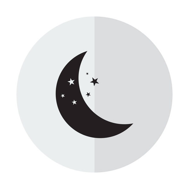 Vector icon moon on a background with a vertical shadow - Vector, Image