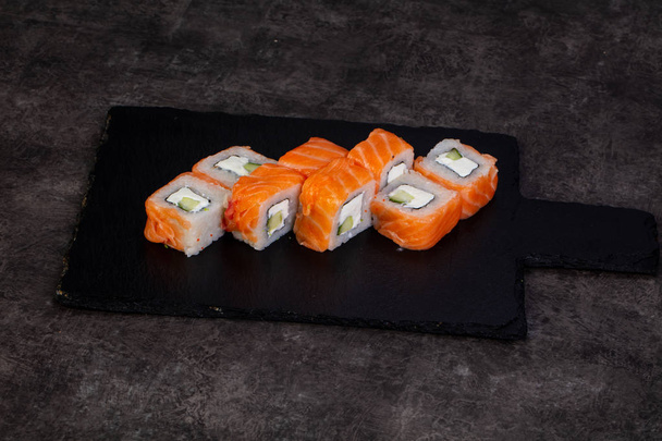 Japanese traditional roll with salmon - Photo, Image
