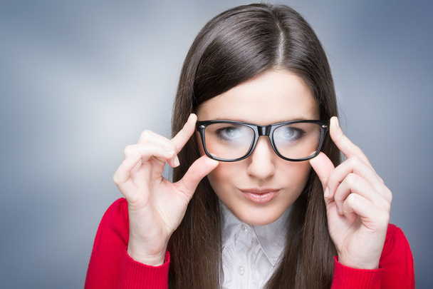 Confident businesswoman with nerd glasses - Foto, immagini