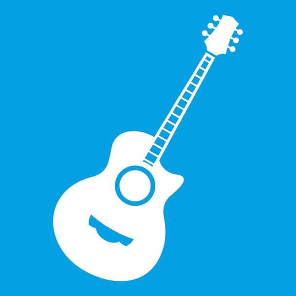 Klasická kytara ikona bílé - Vektor, obrázek