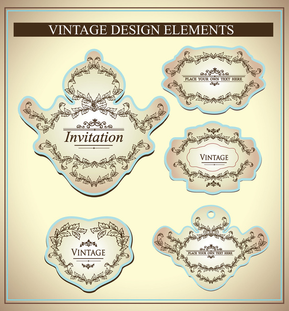 Vintage Design Elements Set - Vettoriali, immagini