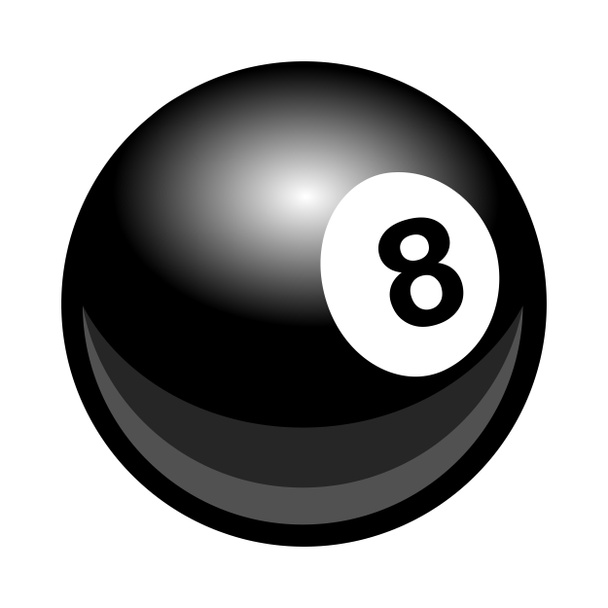 Vector billiards snooker pool 8ball illustration isolated on white background. Ideal for logo design element, sticker, car decals and any kind of decoration. - 写真・画像