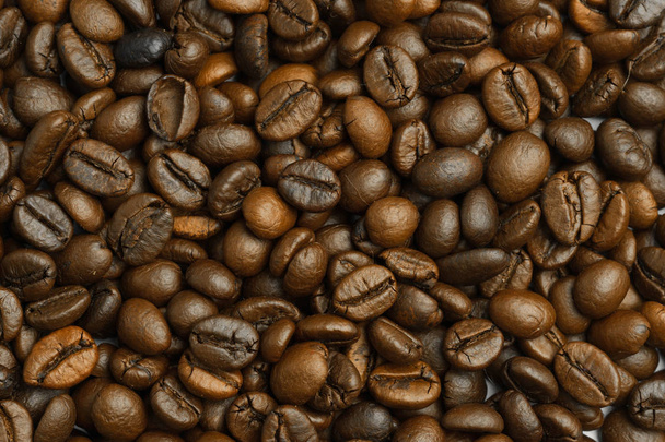 roasted coffee beans texture backgroud - Foto, afbeelding