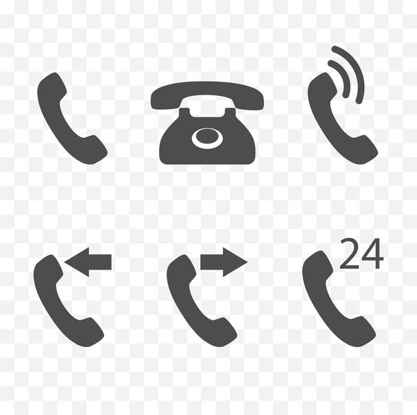 set of phone icons isolated on transparent background  - Vector, Image