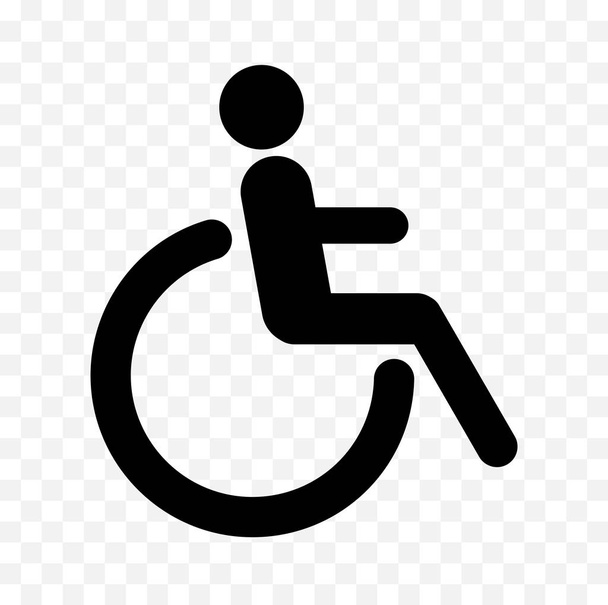 fogyatékkal élő ikon, fogyatékos szimbólum elszigetelt átlátszó háttér - Vektor, kép