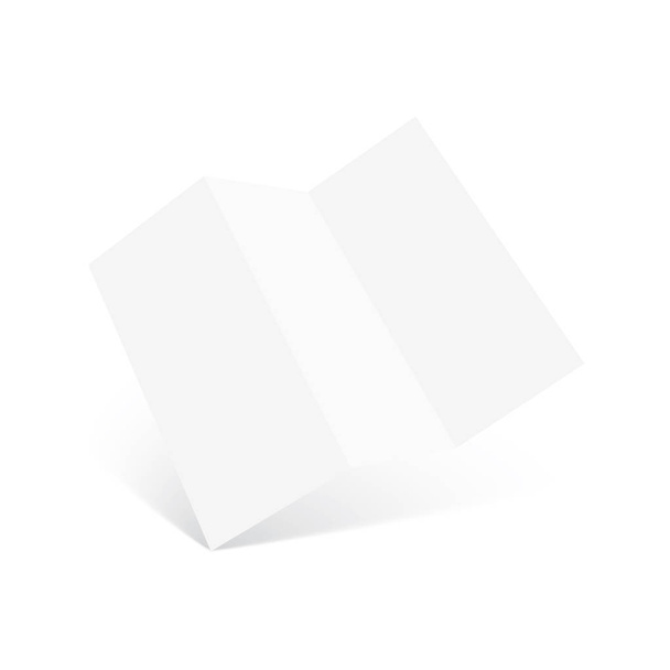 Blank three folded fold paper leaflet, flyer, broadsheet. Vector illustration. - Vector, Image