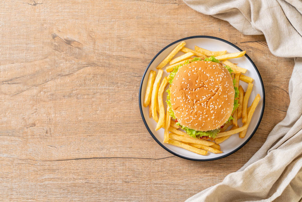 fried chicken burger - unhealthy food style - Foto, Imagem