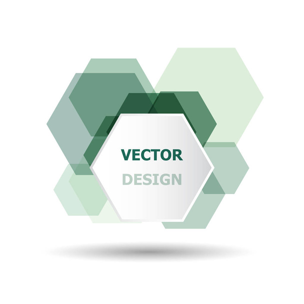Abstract green hexagon banner background template, stock vector - Vetor, Imagem