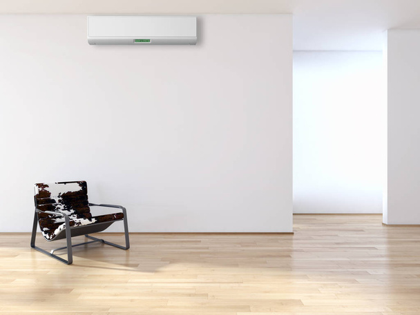 Interior moderno con ilustración de renderizado 3D de aire acondicionado
 - Foto, Imagen