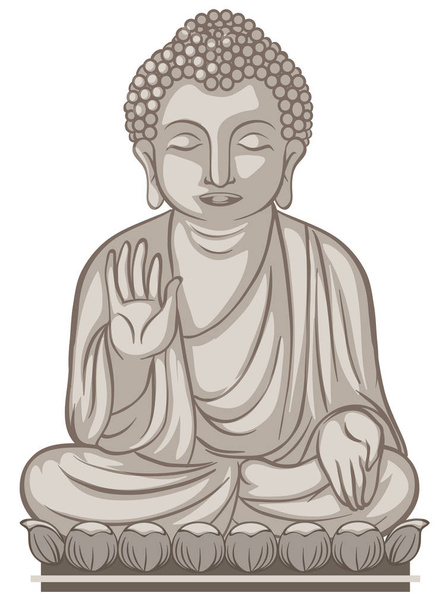 Imágenes budistas sobre el fondo de whate ilustración
 - Vector, Imagen
