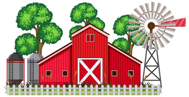 A Barn House on White Background illustration - Vector, Image