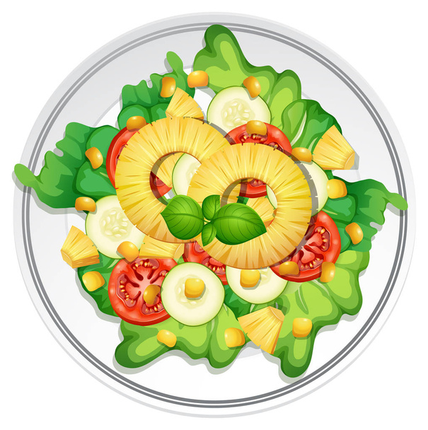 Top view of summer salad illustration - Vector, Image