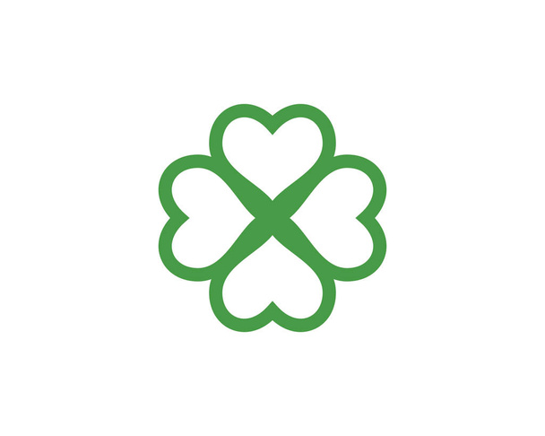 Zielona koniczyna liść Logo szablon wektor - Wektor, obraz