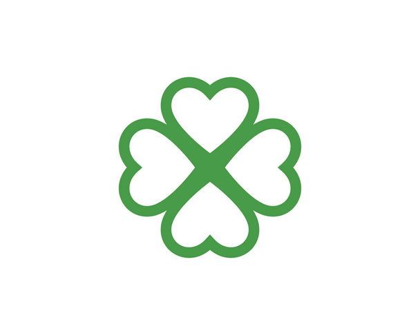 Groene Clover Leaf Logo Template Design Vector - Vector, afbeelding