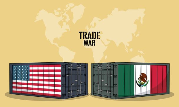 Begrip "Trade oorlog" - Vector, afbeelding
