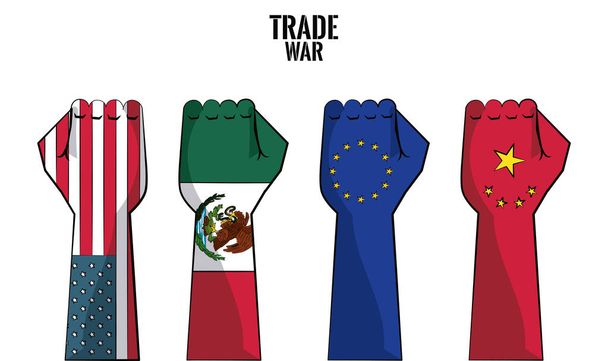 貿易戦争の概念 - ベクター画像